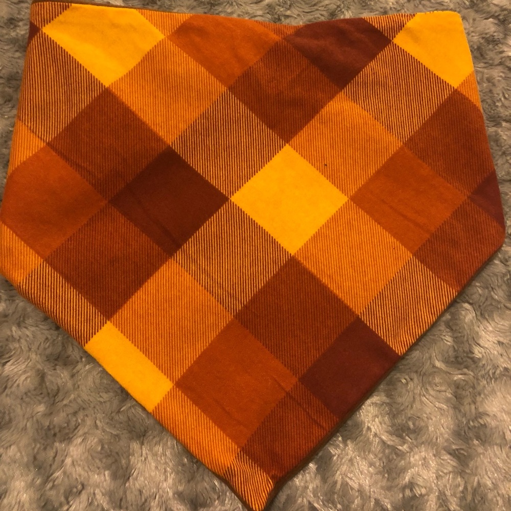 Dog  Bandana Scarf Made Reversible with a Brown Backing Size L